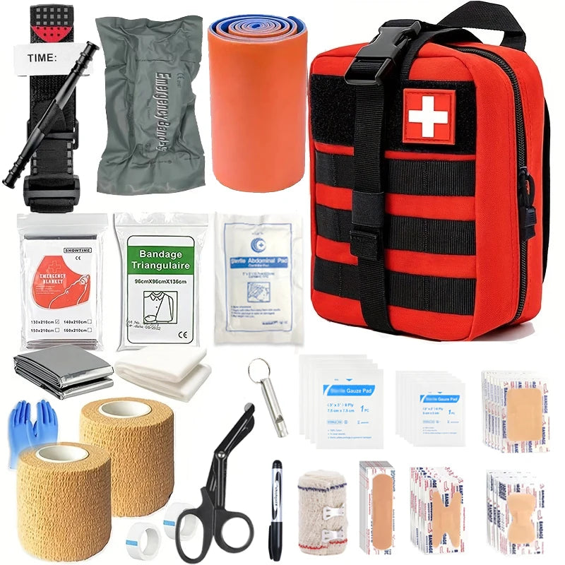 First Aid Trauma Kit, with Tourniquet, 131pcs