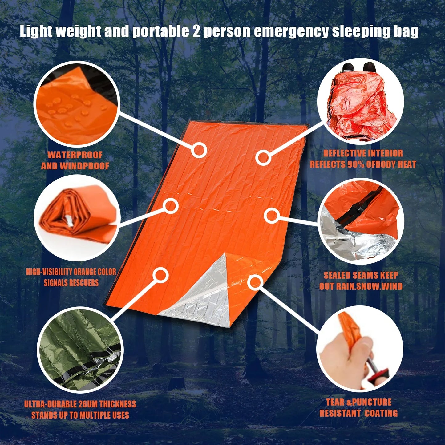 Portable Waterproof Emergency Survival Sleeping Bag