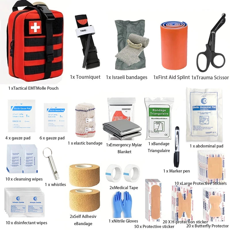 First Aid Trauma Kit, with Tourniquet, 131pcs