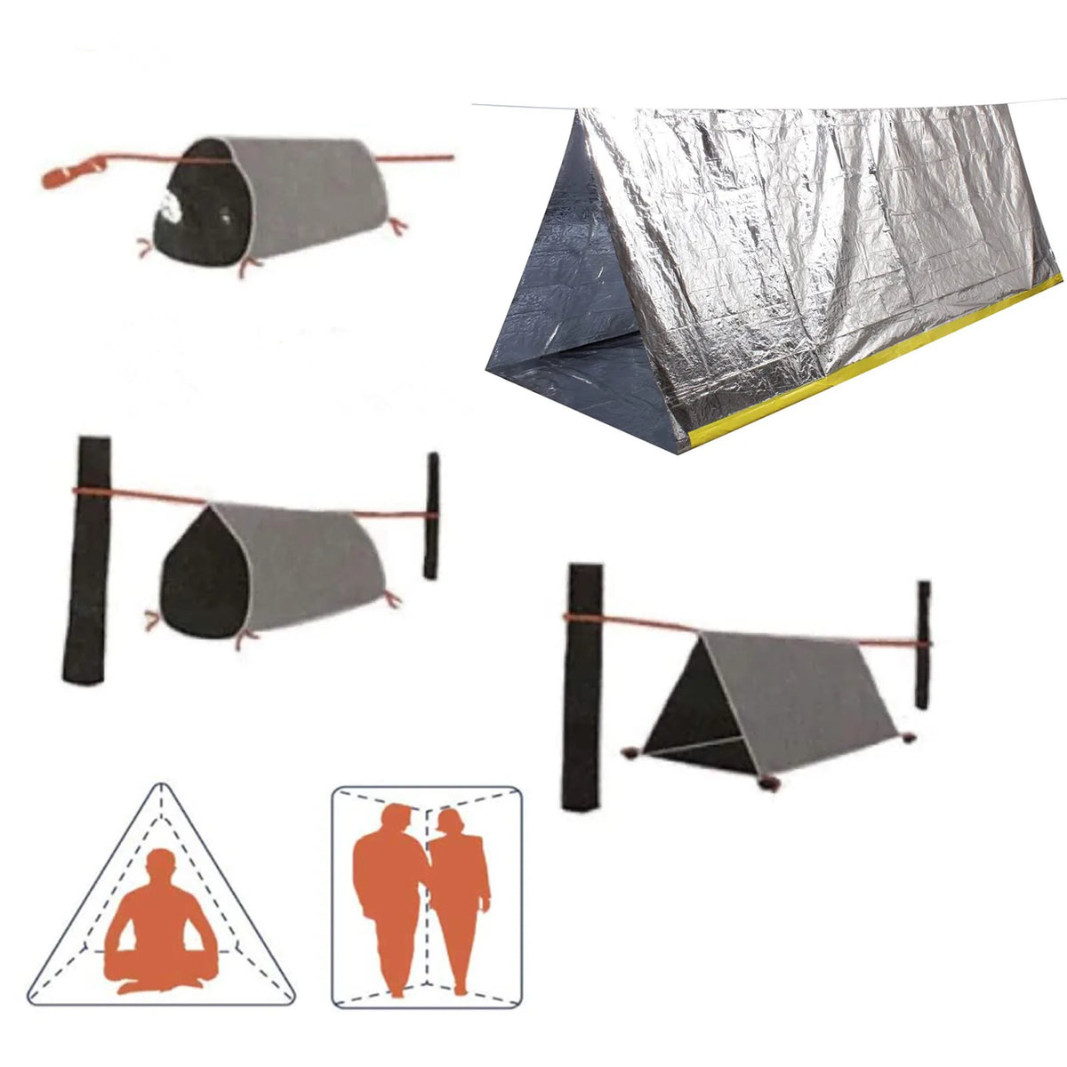 Emergency Waterproof Tent, 2 Person