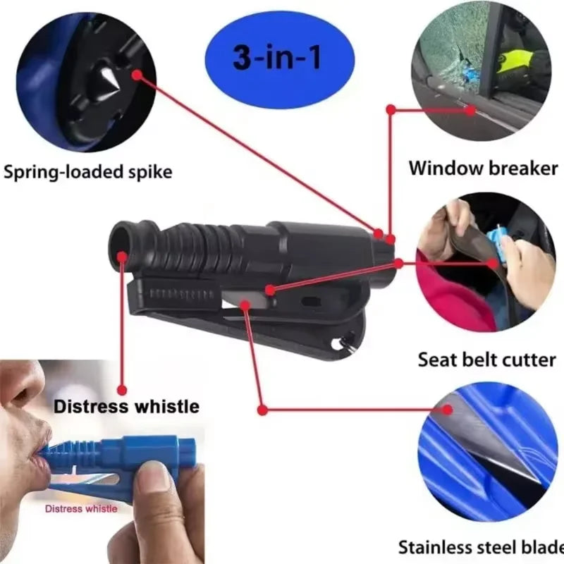 3 in 1 Emergency Compact Window Breaker Seat Belt Cutter