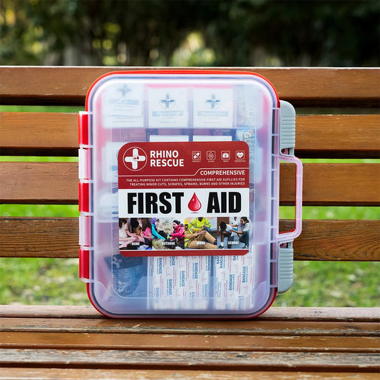 All-Purpose First Aid Kit, RHINO RESCUE 350pcs OSHA Home & Office Professional Medical Supplies