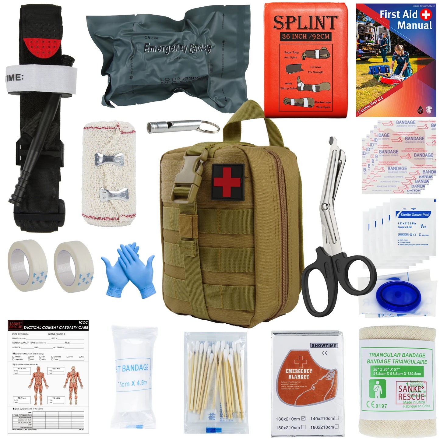 Emergency IFAK Airway Kit, Tourniquet, Israeli Bandage