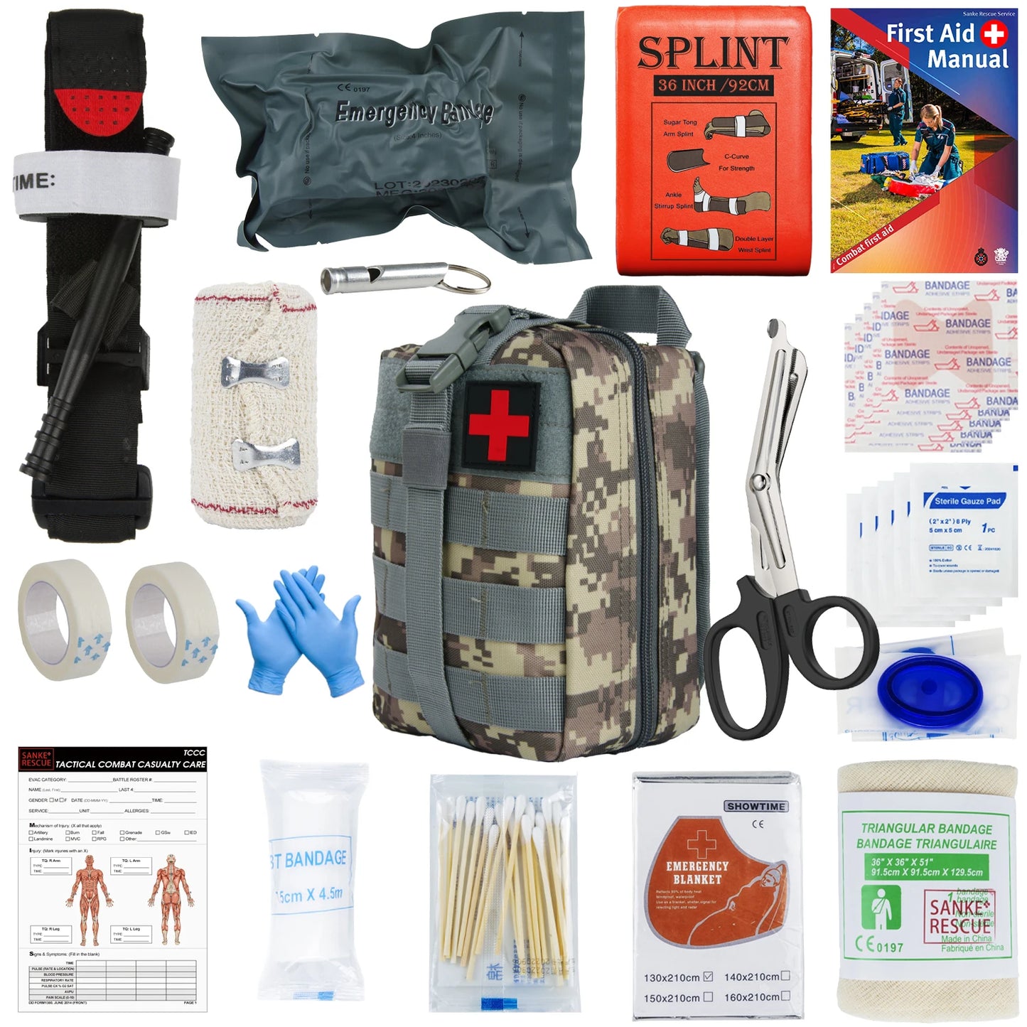 Emergency IFAK Airway Kit, Tourniquet, Israeli Bandage