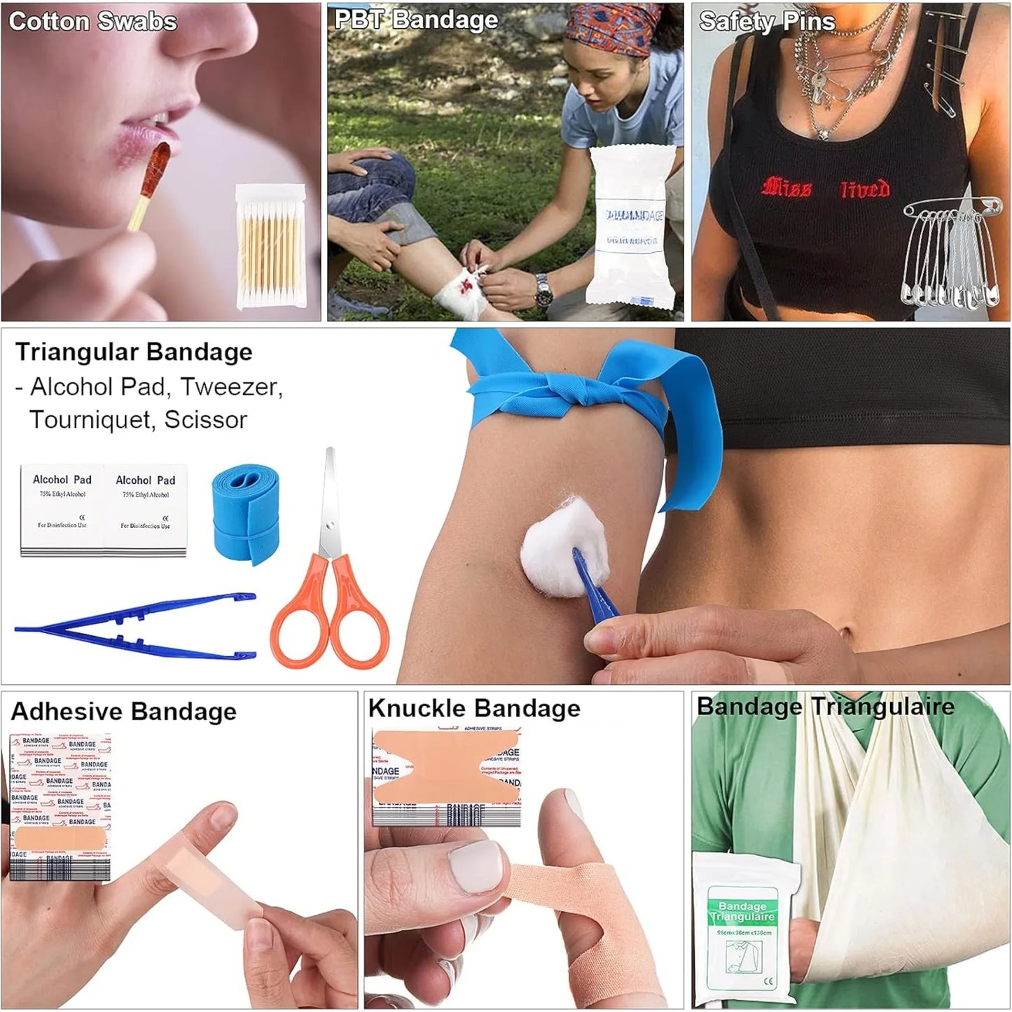 Survival and first aid kit, 142 pieces